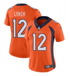 Nike Broncos #12 Paxton Lynch Orange Team Color Womens Stitched NFL Vapor Untouchable Limited Jersey