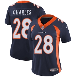 Nike Broncos #28 Jamaal Charles Blue Alternate Womens Stitched NFL Vapor Untouchable Limited Jersey