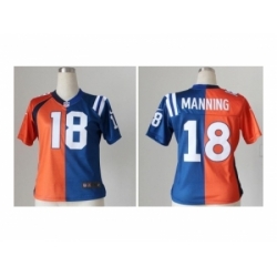 Nike Women Denver Broncos #18 Manning blue-orange[Elite split]