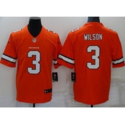 Women Denver Broncos #3 Russell Wilson Orange 2022 Color Rush Stitched NFL Nike Limited Jersey - 副本