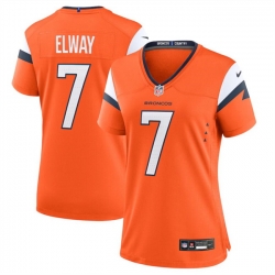 Women Denver Broncos 7 John Elway Orange 2024 Stitched Jersey