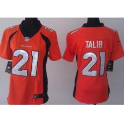 Women Nike Denver Broncos 21 Aqib Talib Orange NFL Jerseys