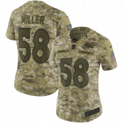 Womens Nike Denver Broncos 58 Von Miller Limited Camo 2018 Salute to Service NFL Jersey