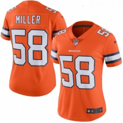 Womens Nike Denver Broncos 58 Von Miller Limited Orange Rush Vapor Untouchable NFL Jersey