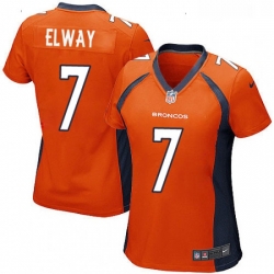 Womens Nike Denver Broncos 7 John Elway Game Orange Team Color NFL Jersey