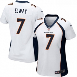 Womens Nike Denver Broncos 7 John Elway Game White NFL Jersey