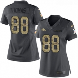 Womens Nike Denver Broncos 88 Demaryius Thomas Limited Black 2016 Salute to Service NFL Jersey