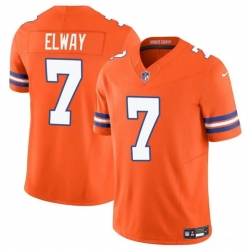 Youth Denver Broncos 7 John Elway Orange F U S E  Mile High Collection 1977 Throwback Vapor Limited Stitched Football Jersey