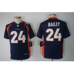 Youth Nike Denver Broncos 24# Champ Bailey Blue Color[Youth Limited Jerseys]