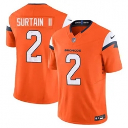 Youth Nike Denver Broncos Patrick Surtain II Stitched Orange Limited Jersey