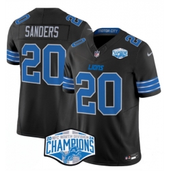 Men Detroit Lions 20 Barry Sanders Black 2024 NFC North Champions F U S E  Vapor Limited Stitched Jersey