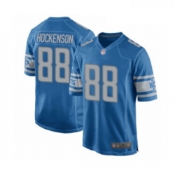 Men Detroit Lions 88 TJ Hockenson Game Blue Team Color Football Jersey