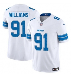 Men Detroit Lions 91 Tyleik Williams White 2025 F U S E  Vapor Limited Stitched Jersey Men Detroit Lions 91 Tyleik Williams White 2025 F U S E  Vapor Limited Stitched Jersey