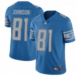 Men Nike Detroit Lions 81 Calvin Johnson Limited Light Blue Team Color Vapor Untouchable NFL Jersey