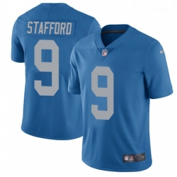 Men Nike Detroit Lions 9 Matthew Stafford Elite Blue Alternate NFL Jersey