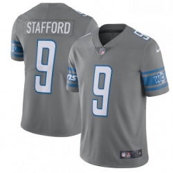 Men Nike Detroit Lions 9 Matthew Stafford Limited Steel Rush Vapor Untouchable NFL Jersey