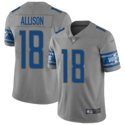 Nike Detroit Lions 18 Geronimo Allison Gray Men Stitched NFL Limited Inverted Legend Jersey