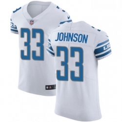 Nike Detroit Lions 33 Kerryon Johnson White Men Stitched NFL Vapor Untouchable Elite Jersey