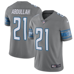 Nike Lions #21 Ameer Abdullah Gray Mens Stitched NFL Limited Rush Jersey