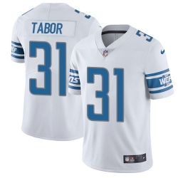 Nike Lions #31 Teez Tabor White Mens Stitched NFL Vapor Untouchable Limited Jersey