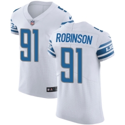 Nike Lions #91 A Shawn Robinson White Mens Stitched NFL Vapor Untouchable Elite Jersey