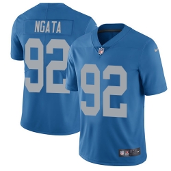 Nike Lions #92 Haloti Ngata Blue Throwback Mens Stitched NFL Limited Jersey