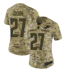 Nike Lions #27 Glover Quin Camo Women Stitched NFL Limited 2018 Salute to Service Jersey