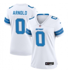 Women Detroit Lions 0 Terrion Arnold White 2024 Stitched Jersey