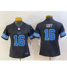 Women Detroit Lions 16 Jared Goff Black 2024 F U S E  2nd Alternate Vapor Limited Stitched Jersey