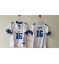 Women Detroit Lions 16 Jared Goff White 2024 F U S E  Vapor Limited Stitched Jersey 28Run Smaller 29