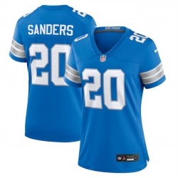 Women Detroit Lions 20 Barry Sanders Blue Stitched Jersey