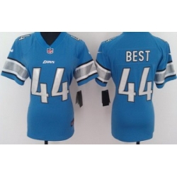 Women Nike Detroit Lions 44# Jahvid Best Blue Nike NFL Jerseys