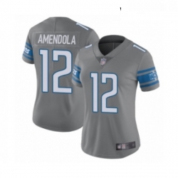 Womens Detroit Lions 12 Danny Amendola Limited Steel Rush Vapor Untouchable Football Jersey