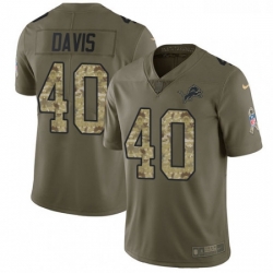 Youth Nike Detroit Lions 40 Jarrad Davis Limited OliveCamo Salute to Service NFL Jersey