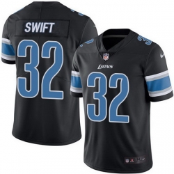 Youth Nike Lions 32 D'Andre Swift Black Stitched NFL Vapor Untouchable Limited Jersey