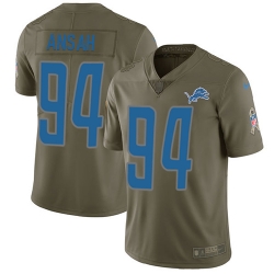 Youth Nike Lions #94 Ziggy Ansah Olive Stitched NFL Limited 2017 Salute to Service Jersey