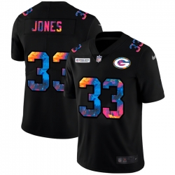 Green Bay Green Bay Green Bay Green Bay Packers 33 Aaron Jones Men Nike Multi Color Black 2020 NFL Crucial Catch Vapor Untouchable Limited Jersey