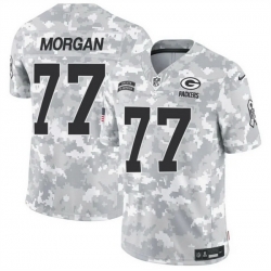 Men Green Bay Packers 77 Jordan Morgan 2024 F U S E Arctic Camo Salute To Service Limited Stitched Football Jersey