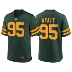 Men Green Bay Packers 95 Devonte Wyatt Green Stitched Football Jerseyy