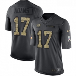 Men Nike Green Bay Packers 17 Davante Adams Limited Black 2016 Salute to Service NFL Jersey