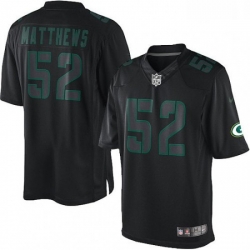 Men Nike Green Bay Packers 52 Clay Matthews Limited Black Impact NFL Jersey