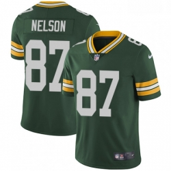 Men Nike Green Bay Packers 87 Jordy Nelson Green Team Color Vapor Untouchable Limited Player NFL Jersey