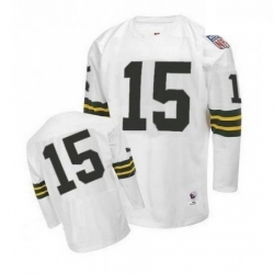 Mitchell and Ness Green Bay Packers 15 Bart Starr Authentic White Throwback NFL Jersey