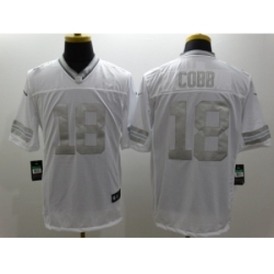 Nike Green Bay Packers 18 Randall Cobb White Game Platinum NFL Jersey