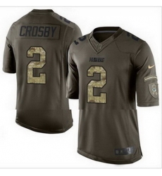 Nike Green Bay Packers #2 Mason Crosby Green Mens Stitched NFL Limited Salute To Service Jersey