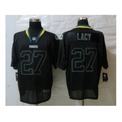 Nike Green Bay Packers 27 Eddie Lacy Black Elite Lights Out NFL Jersey