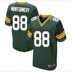 Nike Green Bay Packers #88 Ty Montgomery Green Team Color Mens Stitched NFL Elite Jersey