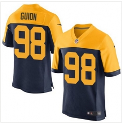 Nike Green Bay Packers #98 Letroy Guion Navy Blue Alternate Mens Stitched NFL New Elite Jersey