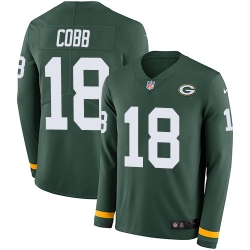 Nike Packers #18 Randall Cobb Green Team Color Men Stitched NFL Limited Therma Long Sleeve Jersey