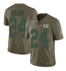 Nike Packers #24 Quinten Rollins Olive Mens Stitched NFL Limited 2017 Salute To Service Jersey